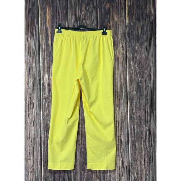 Alfred Dunner Women Yellow Pull-On Pants Size 10 Elastic Waist 30x27 High Rise - Picture 2 of 15